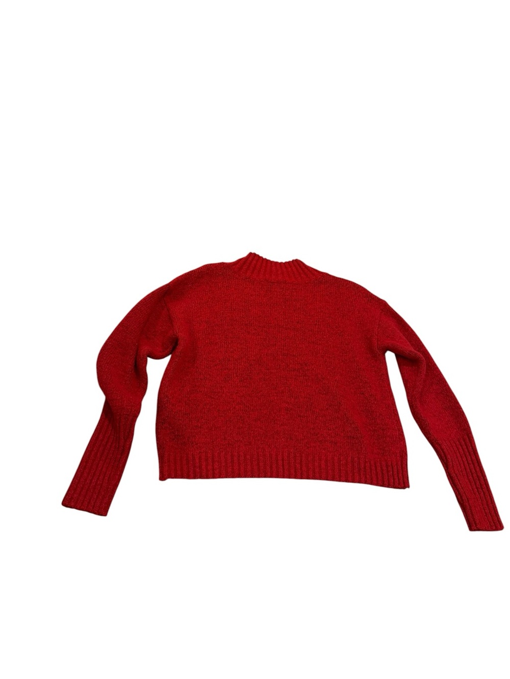 White House Black Market Outlet Red Cable-Knit Mock Neck Sweater - Picture 7 of 8